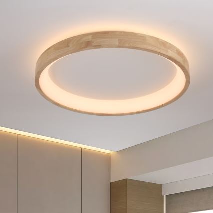 Brilagi - FALCON WOOD LED Ceiling Light, 60 W, 230 V, 3000/4000/6000 K, Ø 80 cm, wood