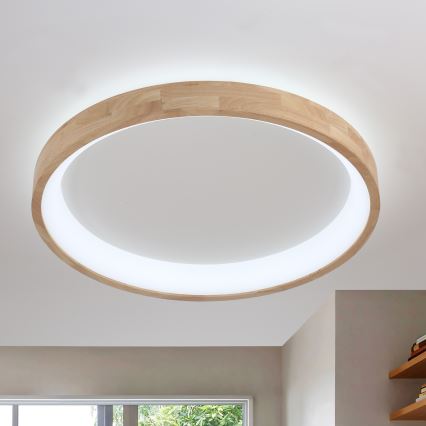 Brilagi - FALCON WOOD LED Ceiling Light, 60 W, 230 V, 3000/4000/6000 K, Ø 80 cm, wood