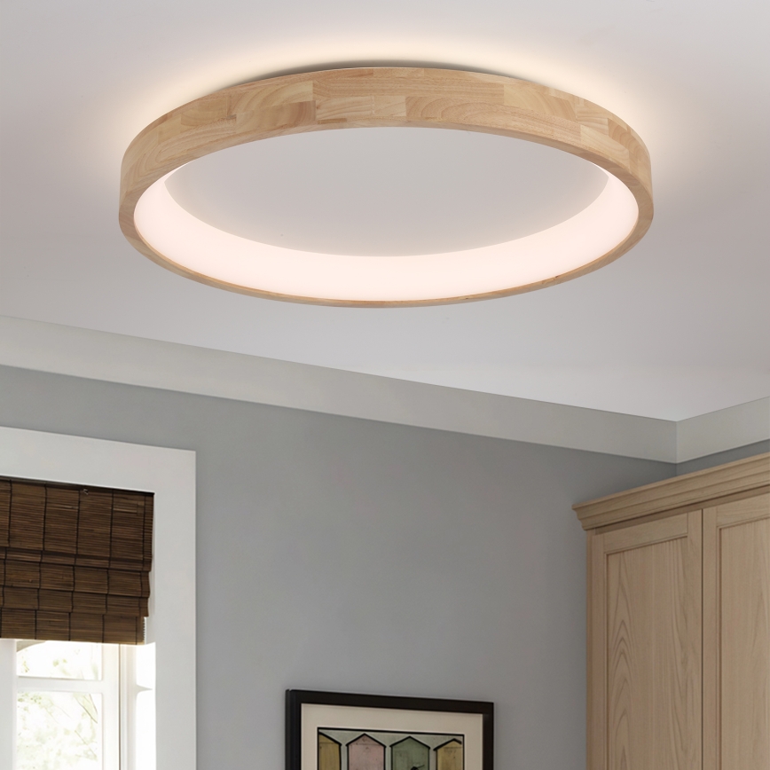 Brilagi - FALCON WOOD LED Ceiling Light, 60 W, 230 V, 3000/4000/6000 K, Ø 80 cm, wood
