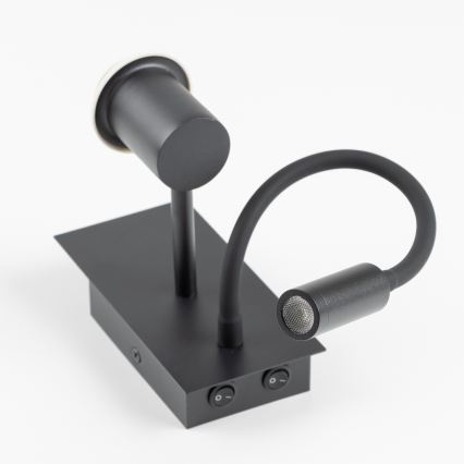 BRILAGI - BOBO LED Flexible Children's Wall Lamp 1xE27/25W/230V + LED/3W black/cream/rabbit pattern