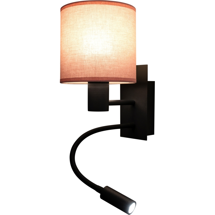BRILAGI - BOBO Flexible LED Wall Lamp 1xE27/25W/230V + LED/3W black/pink