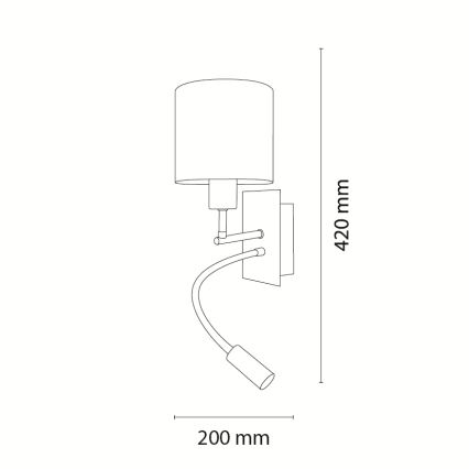 BRILAGI - BOBO Flexible LED Wall Lamp 1xE27/25W/230V + LED/3W black/pink