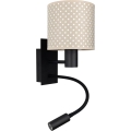 BRILAGI - LED Flexible Wall Lamp BOBO 1x E27/25W/230V + LED/3W Black/Beige/Polka Dots