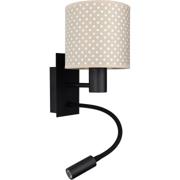 BRILAGI - LED Flexible Wall Lamp BOBO 1x E27/25W/230V + LED/3W Black/Beige/Polka Dots