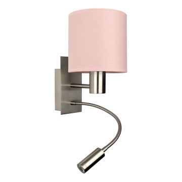 BRILAGI - LED Flexible Wall Lamp BOBO 1xE27/25W/230V + LED/3W matte chrome/pink