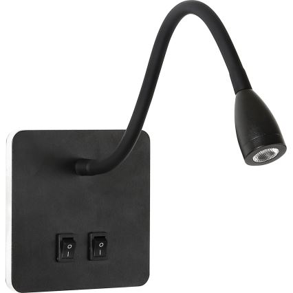 Brilagi - LED Flexible wall lamp MAYA Double LED/4W/230V + LED/3W black