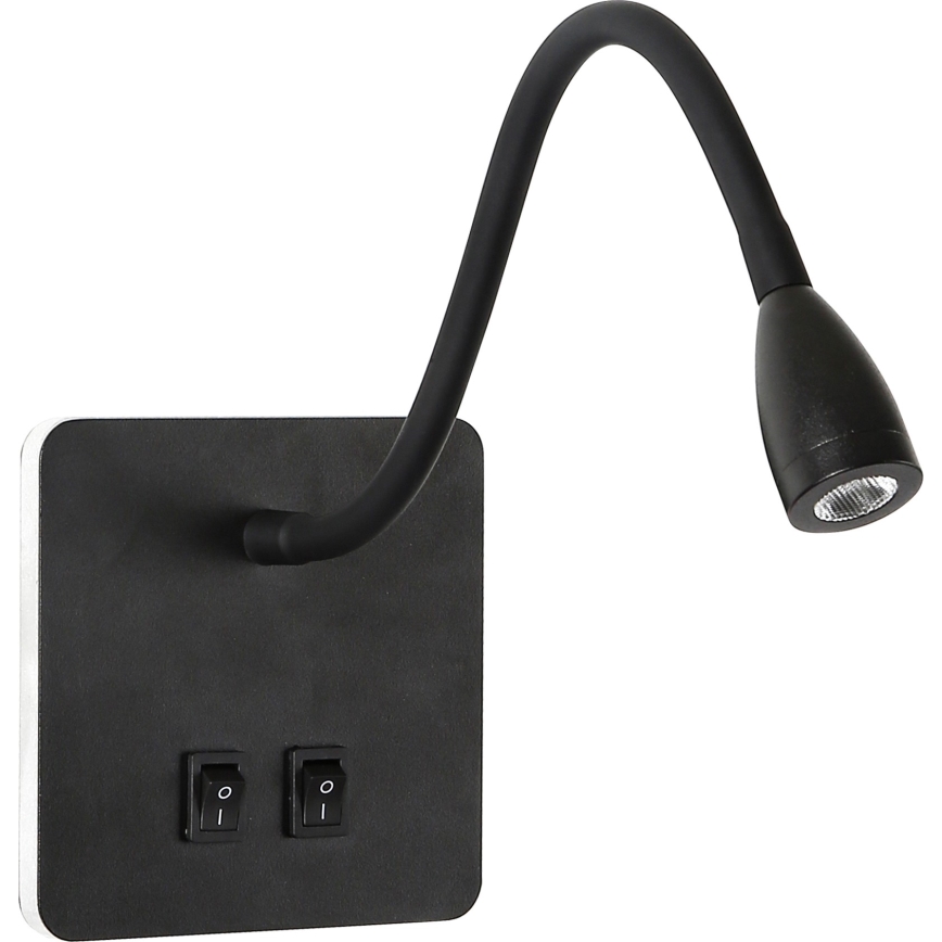 Brilagi - LED Flexible wall lamp MAYA Double LED/4W/230V + LED/3W black
