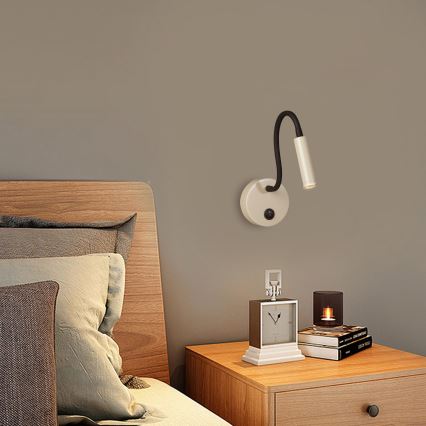Brilagi - LED Flexible wall lamp MAYA LED/3W/230V 4000K beige