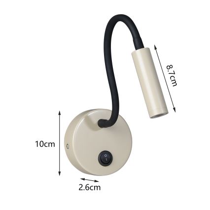 Brilagi - LED Flexible wall lamp MAYA LED/3W/230V 4000K beige
