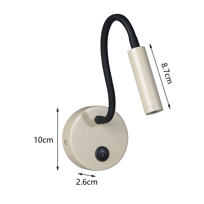 Brilagi - LED Flexible wall lamp MAYA LED/3W/230V 4000K beige