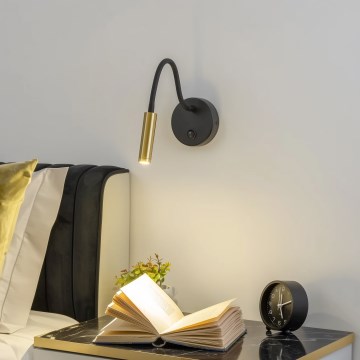 Brilagi - LED Flexible wall lamp MAYA LED/3W/230V 4000K black/gold