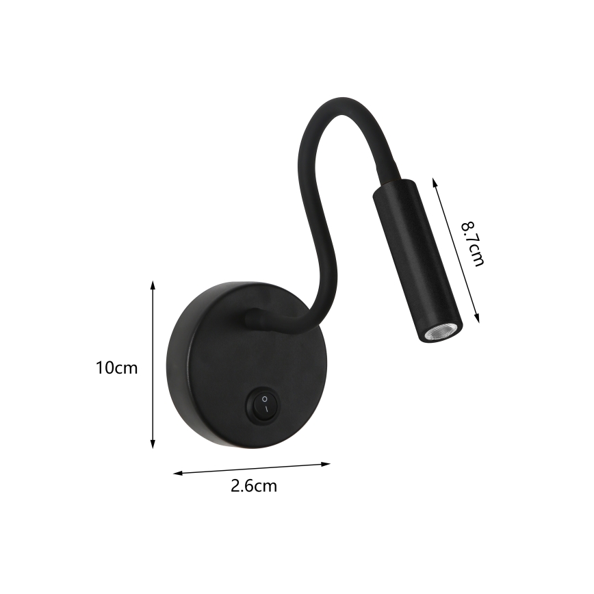 Brilagi - LED Flexible wall lamp MAYA LED/3W/230V 4000K black