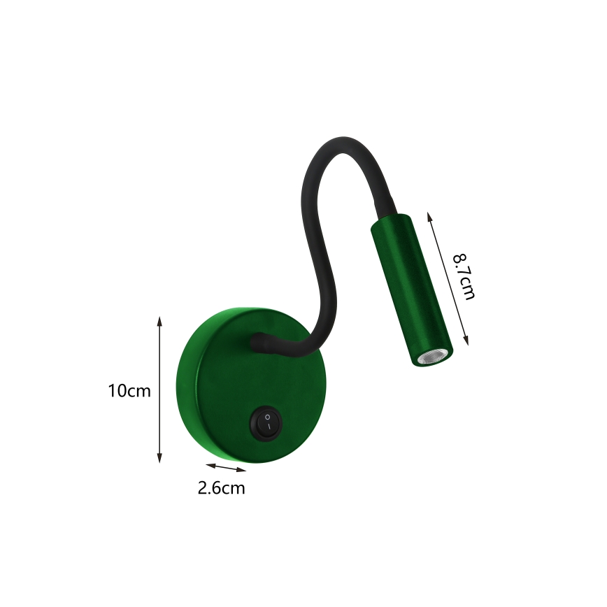 Brilagi - LED Flexible wall lamp MAYA LED/3W/230V 4000K green