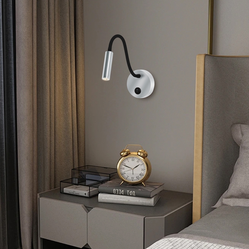 Brilagi - LED Flexible wall lamp MAYA LED/3W/230V 4000K silver
