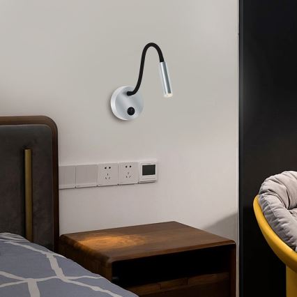 Brilagi - LED Flexible wall lamp MAYA LED/3W/230V 4000K silver