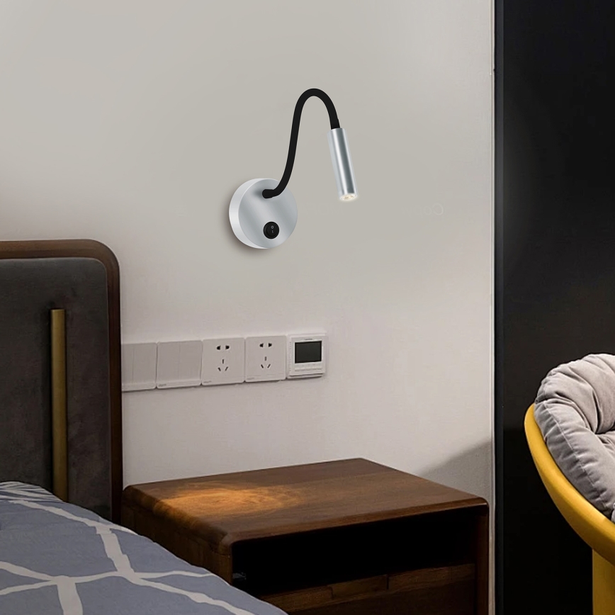 Brilagi - LED Flexible wall lamp MAYA LED/3W/230V 4000K silver