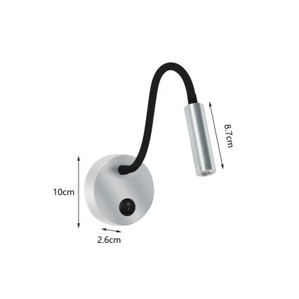 Brilagi - LED Flexible wall lamp MAYA LED/3W/230V 4000K silver
