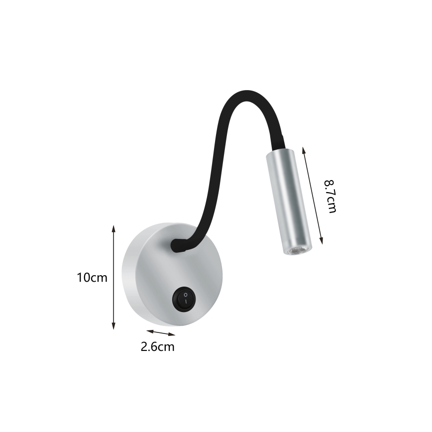 Brilagi - LED Flexible wall lamp MAYA LED/3W/230V 4000K silver