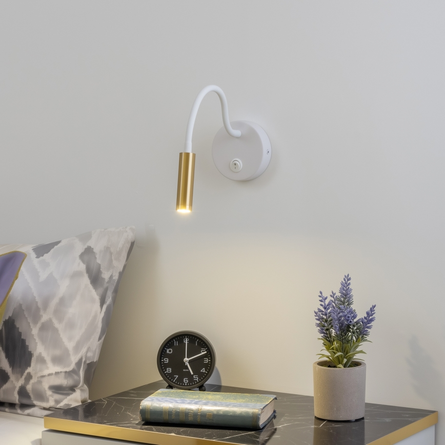 Brilagi - LED Flexible wall lamp MAYA LED/3W/230V 4000K white/gold
