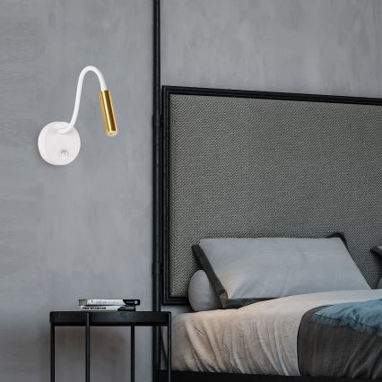 Brilagi - LED Flexible wall lamp MAYA LED/3W/230V 4000K white/gold