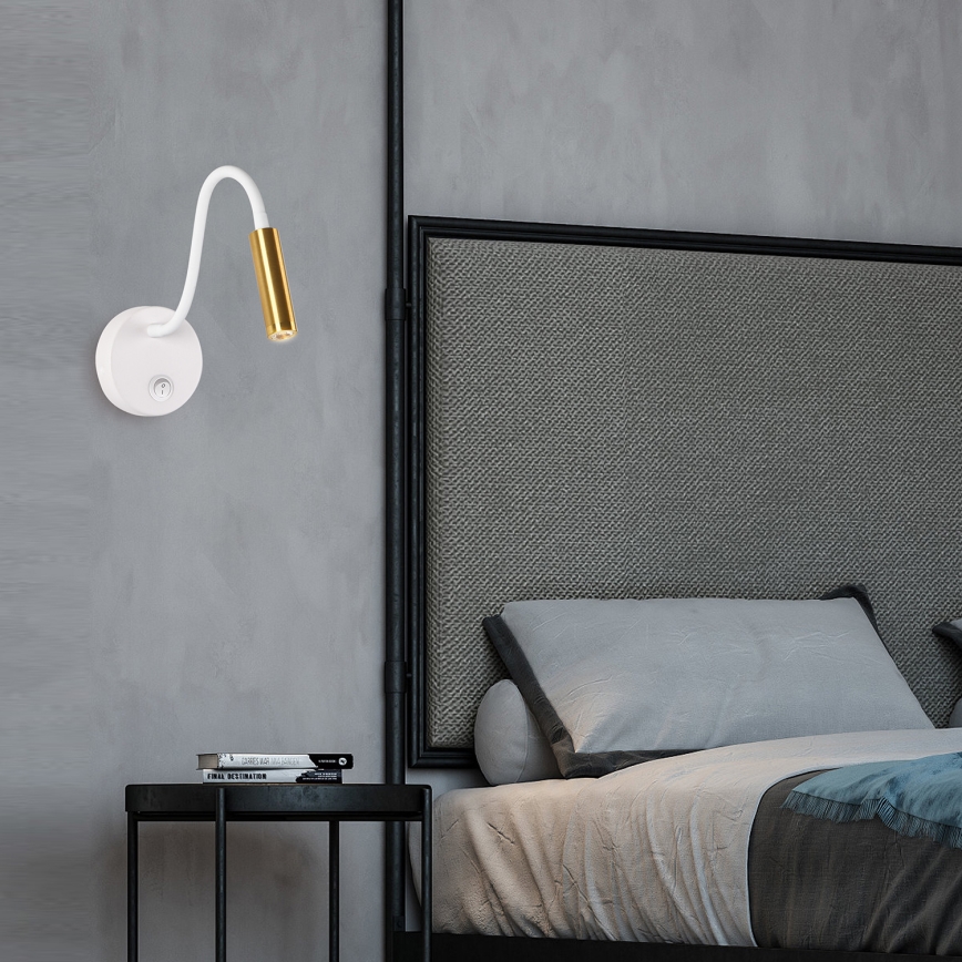 Brilagi - LED Flexible wall lamp MAYA LED/3W/230V 4000K white/gold