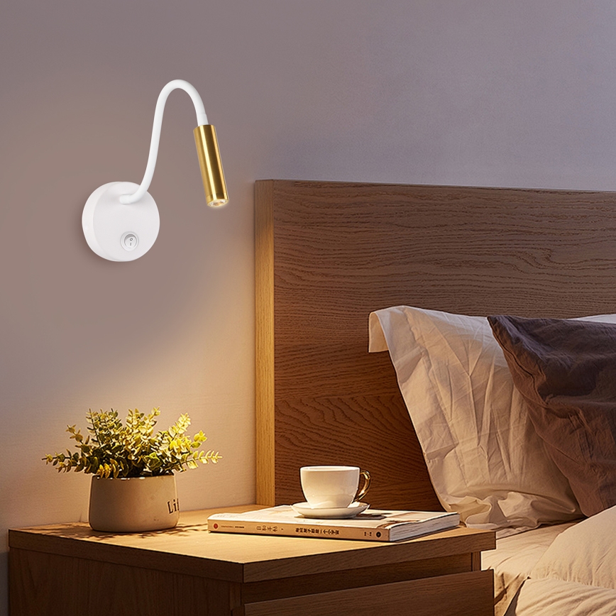 Brilagi - LED Flexible wall lamp MAYA LED/3W/230V 4000K white/gold