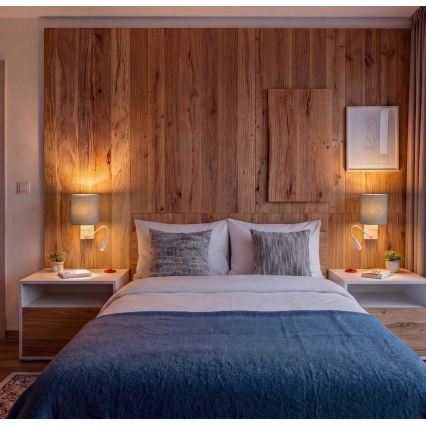 Brilagi - NUBILA LED Flexible Wall Lamp 1xE27/25W/230V + LED/3W white/light grey