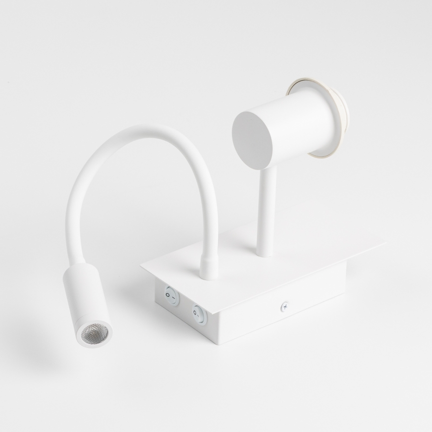 Brilagi - NUBILA LED Flexible Wall Lamp 1xE27/25W/230V + LED/3W white/light grey