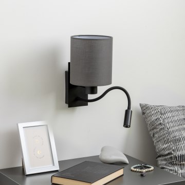 Brilagi - LED Flexible wall lamp NUBILA 1xE27/25W/230V + LED/3W black/anthracite