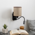 Brilagi - LED Flexible wall lamp NUBILA 1xE27/25W/230V + LED/3W black/brown