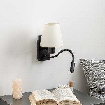 Brilagi - LED Flexible wall lamp NUBILA 1xE27/25W/230V + LED/3W black/creamy