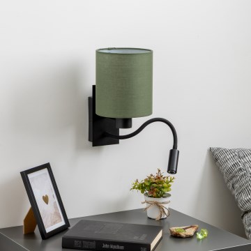 Brilagi - LED Flexible wall lamp NUBILA 1xE27/25W/230V + LED/3W black/green