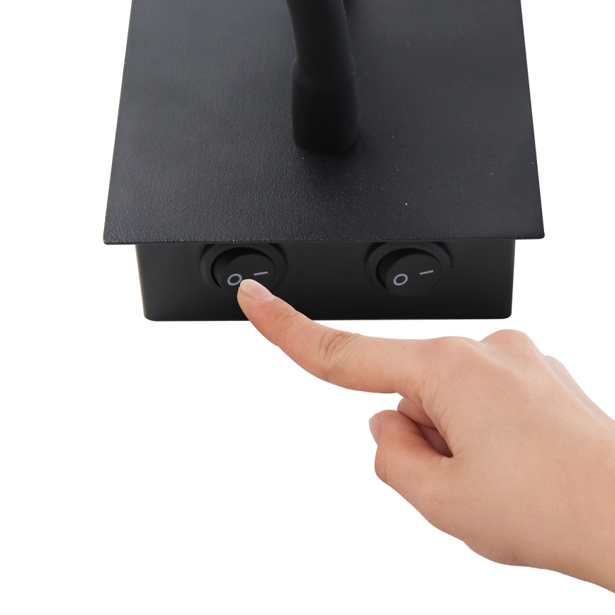 Brilagi - LED Flexible wall lamp NUBILA 1xE27/25W/230V + LED/3W black/grey