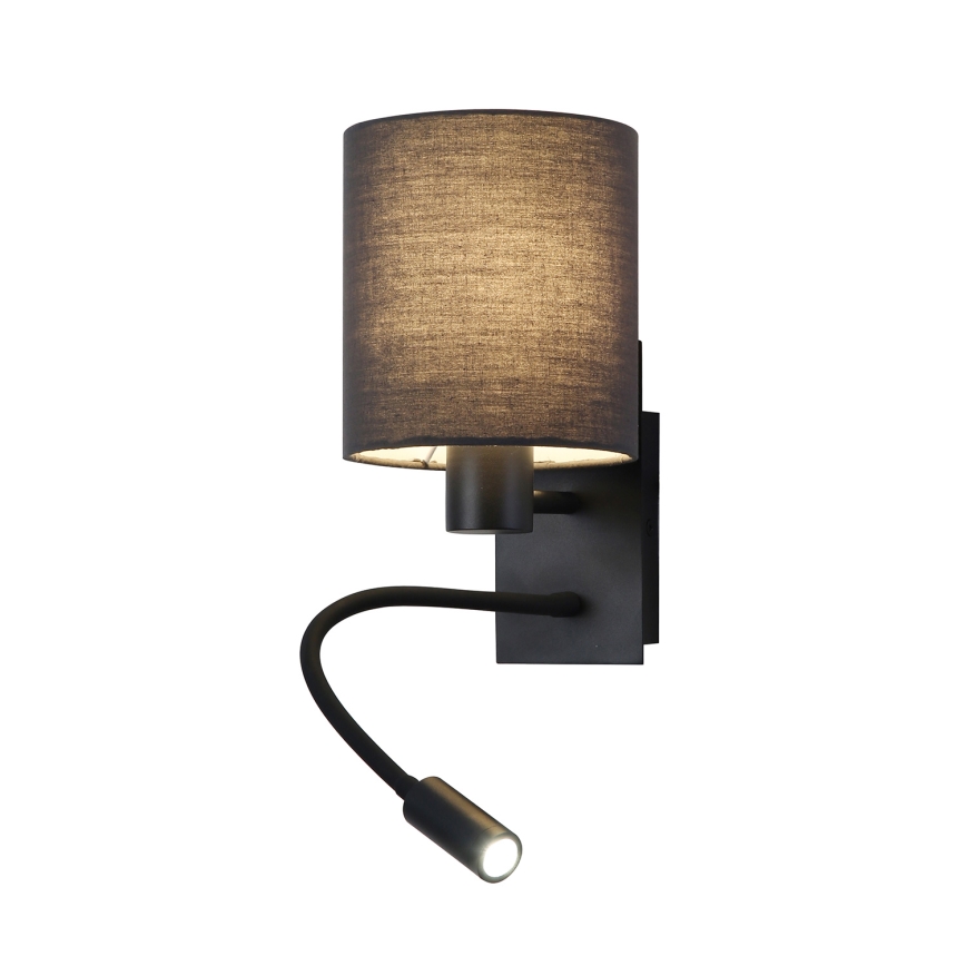 Brilagi - LED Flexible wall lamp NUBILA 1xE27/25W/230V + LED/3W black/grey