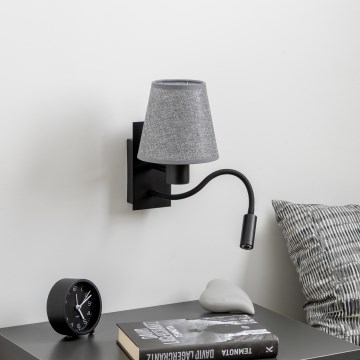 Brilagi - LED Flexible wall lamp NUBILA 1xE27/25W/230V + LED/3W black/grey
