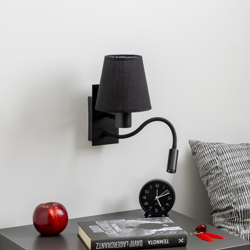 Brilagi - LED Flexible wall lamp NUBILA 1xE27/25W/230V + LED/3W black