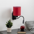 Brilagi - LED Flexible wall lamp NUBILA 1xE27/25W/230V + LED/3W black/Pompeian red