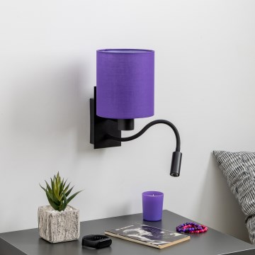Brilagi - LED Flexible wall lamp NUBILA 1xE27/25W/230V + LED/3W black/purple