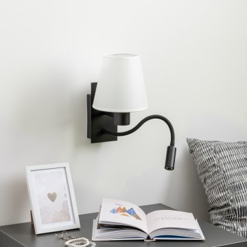 Brilagi - LED Flexible wall lamp NUBILA 1xE27/25W/230V + LED/3W black/white