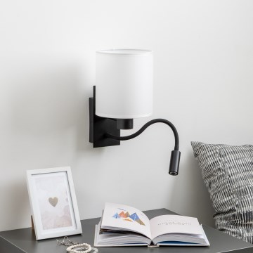 Brilagi - LED Flexible wall lamp NUBILA 1xE27/25W/230V + LED/3W black/white