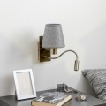 Brilagi - LED Flexible wall lamp NUBILA 1xE27/25W/230V + LED/3W brass/grey