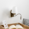Brilagi - LED Flexible wall lamp NUBILA 1xE27/25W/230V + LED/3W brass/white