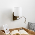 Brilagi - LED Flexible wall lamp NUBILA 1xE27/25W/230V + LED/3W brass/white