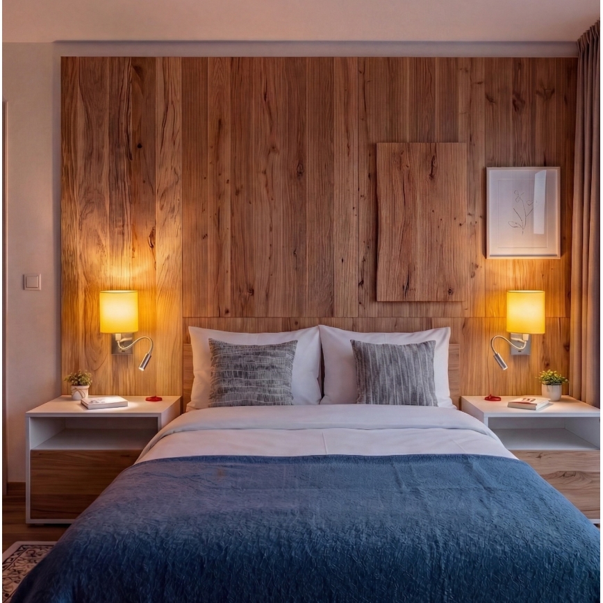 Brilagi - NUBILA LED Flexible Wall Lamp 1xE27/25W/230V + LED/3W matte chrome/yellow