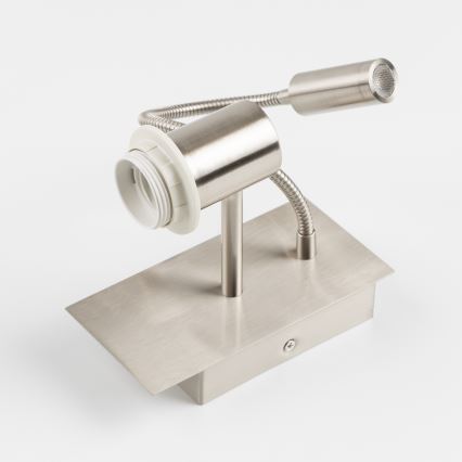 Brilagi - NUBILA LED Flexible Wall Lamp 1xE27/25W/230V + LED/3W matte chrome/yellow