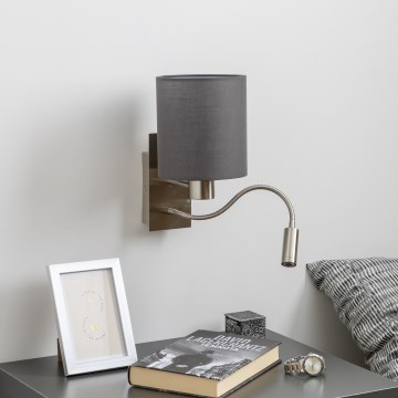 Brilagi - LED Flexible wall lamp NUBILA 1xE27/25W/230V + LED/3W matte chrome/anthracite