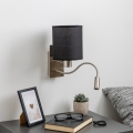 Brilagi - LED Flexible wall lamp NUBILA 1xE27/25W/230V + LED/3W matte chrome/black