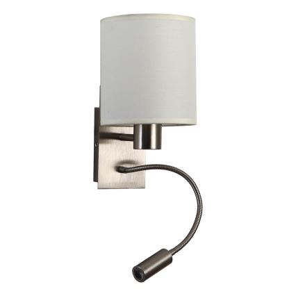 Brilagi - LED Flexible wall lamp NUBILA 1xE27/25W/230V + LED/3W matte chrome/creamy