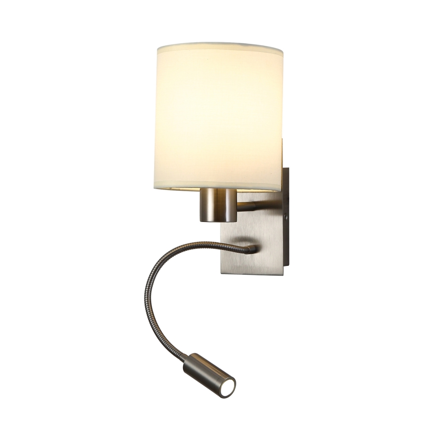Brilagi - LED Flexible wall lamp NUBILA 1xE27/25W/230V + LED/3W matte chrome/creamy