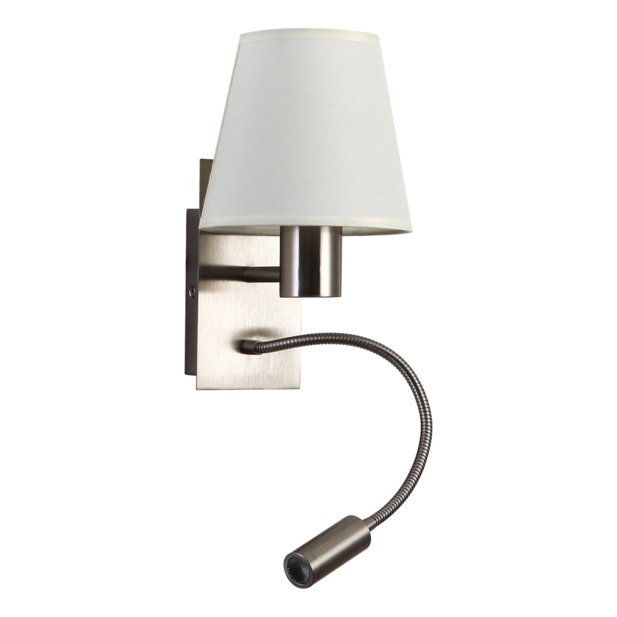 Brilagi - LED Flexible wall lamp NUBILA 1xE27/25W/230V + LED/3W matte chrome/creamy